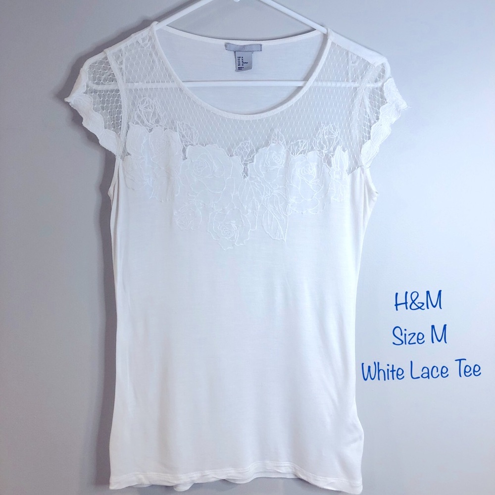 White Lace Tee H&M